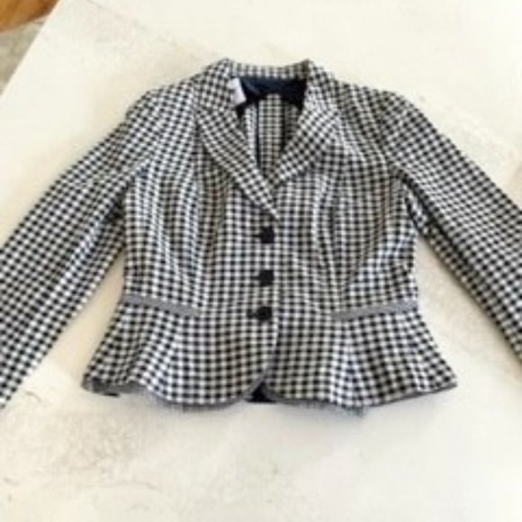 29. Moschino Vintage Blue and White Jacket, Size 10 - Beautiful Detail - Picture 1 of 14